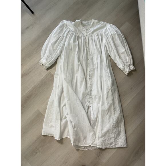 Eileen West For Queen Annes Lace Nightgown White Button Down Cotton Small - Picture 1 of 11